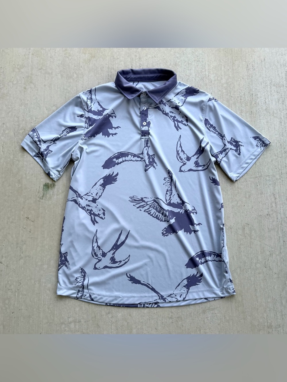 Swannies Golf Polo Shirt All Over Print Stretch Eagle